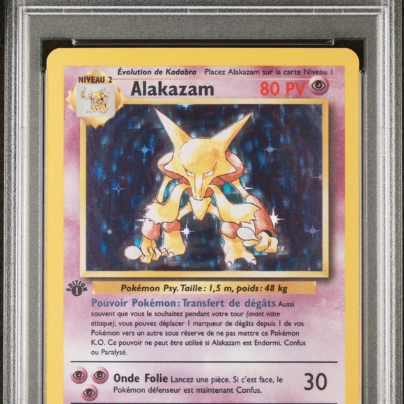 PSA 7 Alakazam Holo Rare NM 3 French Base 1st Edition 1999 Pokemon 84916944 - Picture 2 of 4
